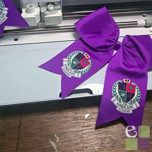 School Emblem Hair Bows Using Cricut Printable Iron-on