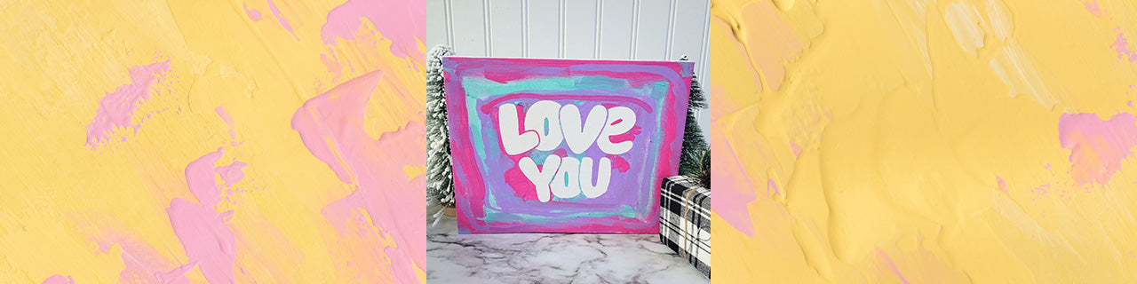 Kids Painting Love Ya Grandparents Gift Using Cricut Vinyl Masks