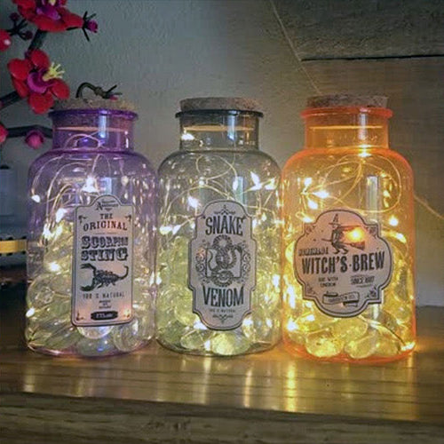 Spooky Halloween Bottle Decor Using Cricut Print Then Cut