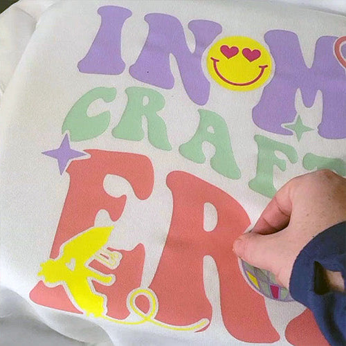 Crafter's "Crafty Era" Sweatshirt Using Cricut Iron-on