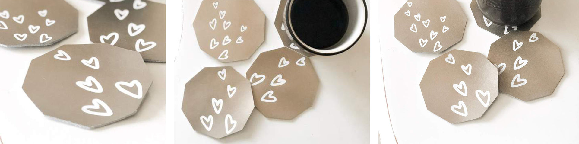 DIY Metallic Leather Heart Coasters Using Cricut