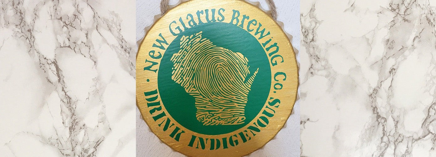 Father's Day Beer Bottle Cap Sign Using Cricut Vinyl