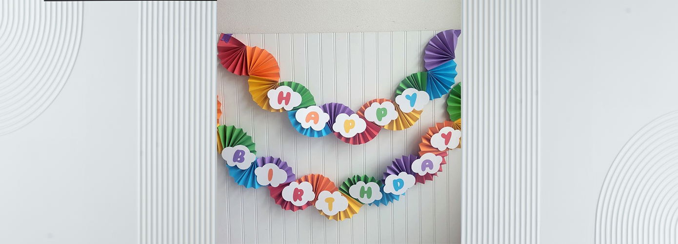 Rainbow Birthday Banner Using Cricut Scoring Stylus