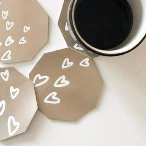 DIY Metallic Leather Heart Coasters Using Cricut