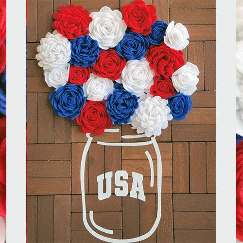 Patriotic Felt Flowers Using Cricut