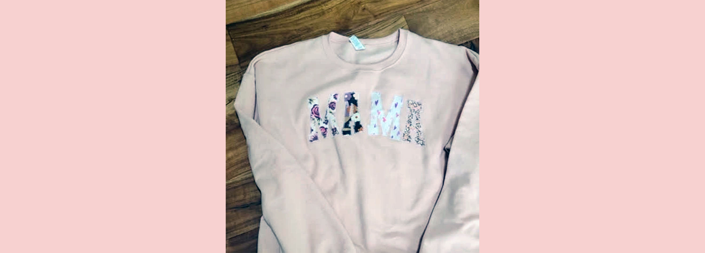 Mama Sweatshirt From Recycled Baby Clothes Using Cricut Maker