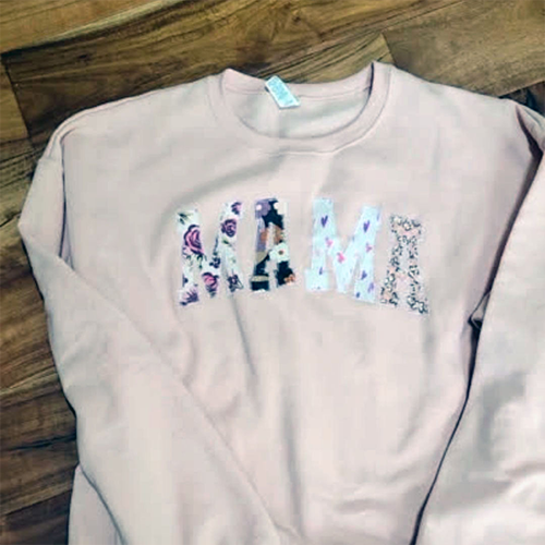 Mama Sweatshirt From Recycled Baby Clothes Using Cricut Maker