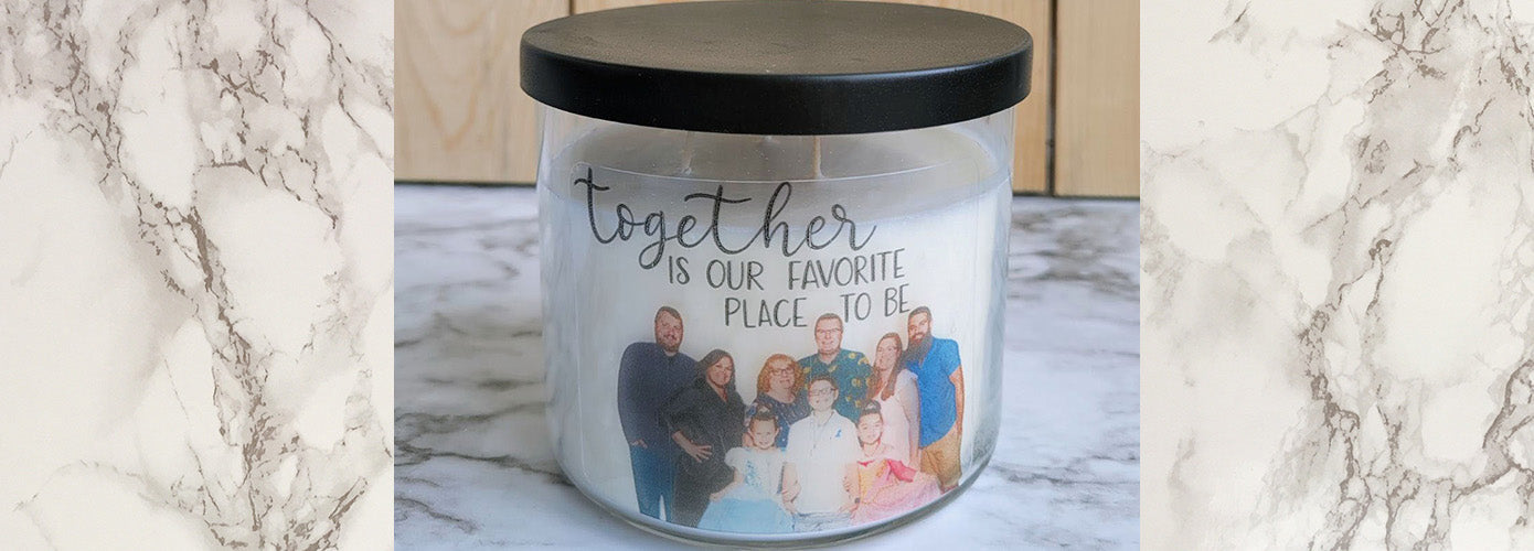 Personalized Candle Sticker Using Cricut Print Then Cut