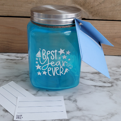 DIY New Years Jar Project with Cricut