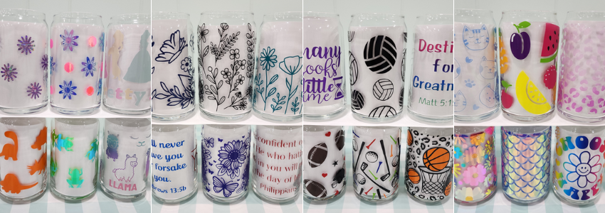 How Apply Cricut Vinyl to Libbey Can Glasses