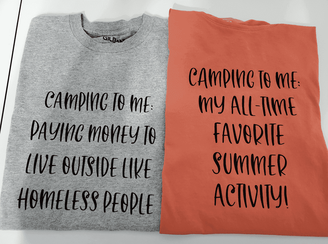 DIY Cricut Camping T-Shirts