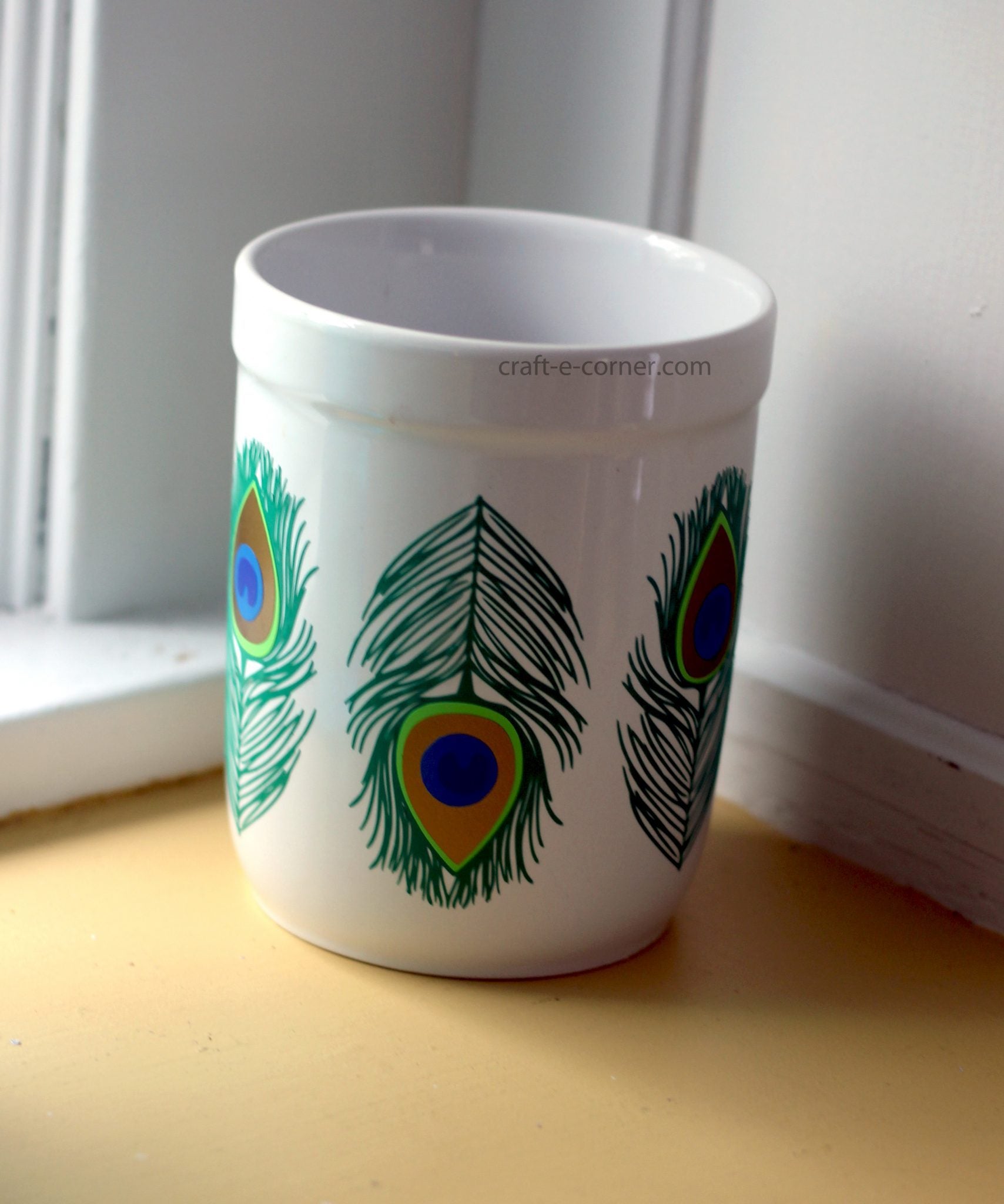 Design #9: Peacock Feather! Detailed Weeding, Utensil Holder Project