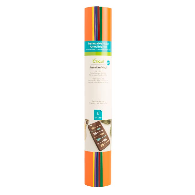 Cricut Premium Removable Vinyl Sampler - Rainbow - 12 in x 12 in 6 sheets