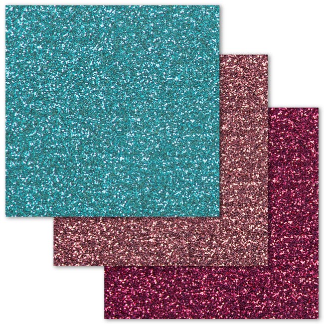 Cricut Iron-on Sampler, Glitter Glamsquad, 12 in x 12 in, 3 Sheets