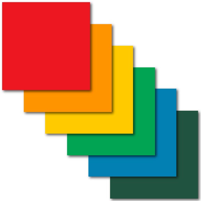 Cricut Brights Rainbow Glossy Permanent Vinyl Sampler Roll 12"x12", 6 Count