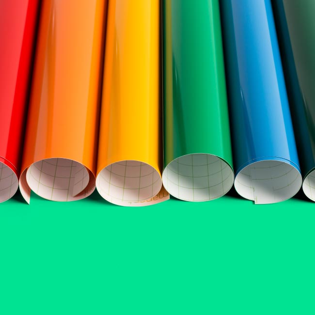 Cricut Brights Rainbow Glossy Permanent Vinyl Sampler Roll 12"x12", 6 Count