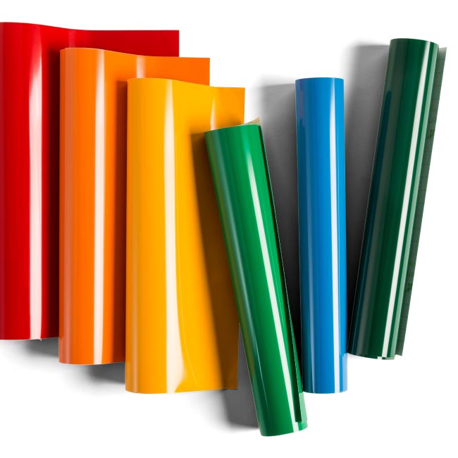 Cricut Brights Rainbow Glossy Permanent Vinyl Sampler Roll 12"x12", 6 Count