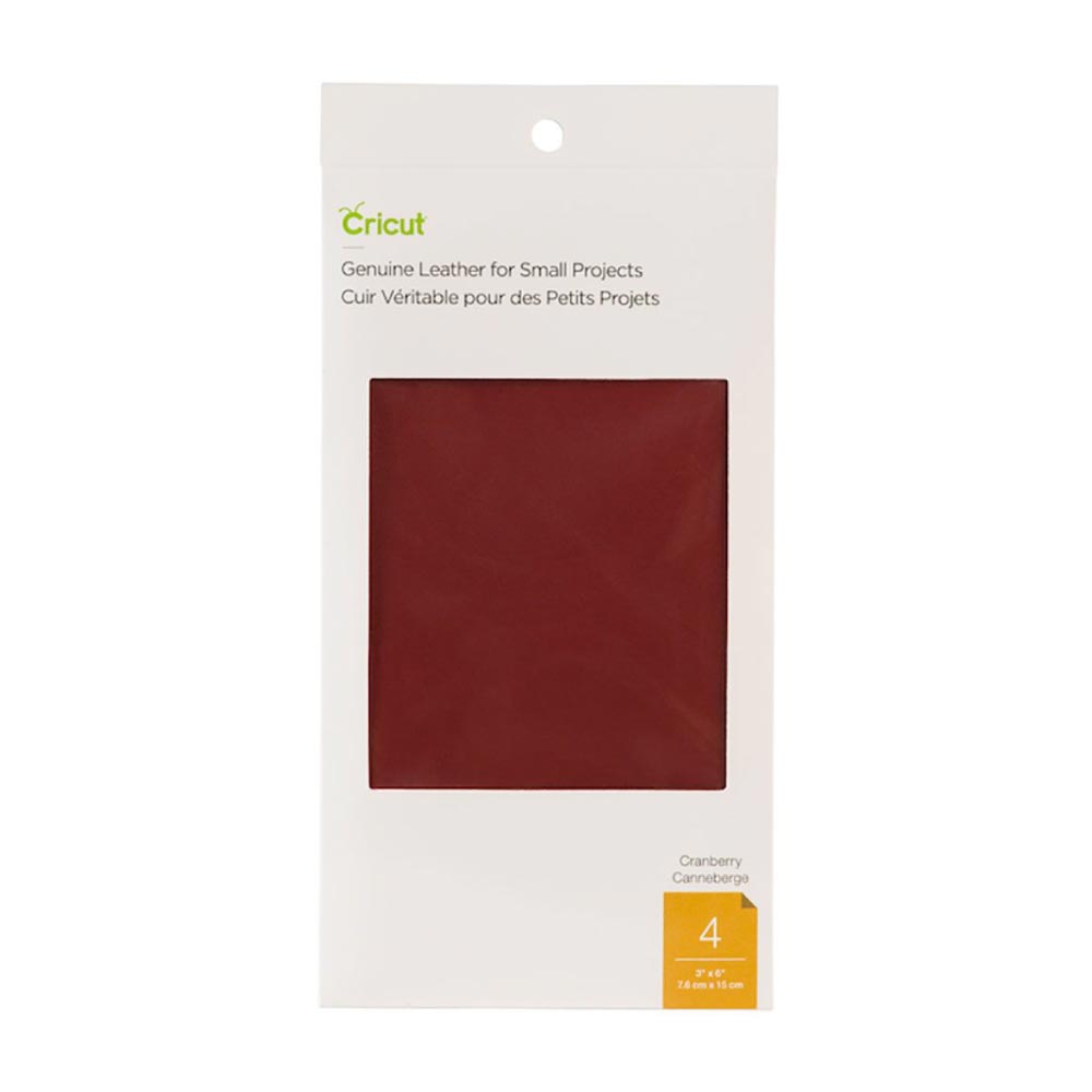 Genuine Leather for Small Projects - Cranberry, 3x6