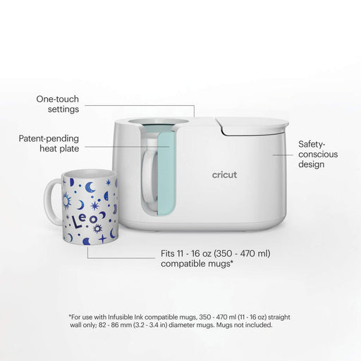 Cricut Mug Press Starter Bundle with 4 Blank Mugs Kit