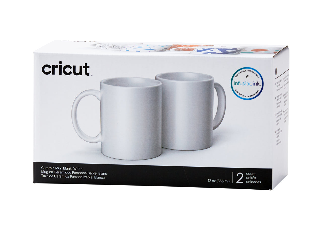 Cricut Ceramic Mugs for Mug Press, 12oz Infusible Ink for Sublimation & Designs
