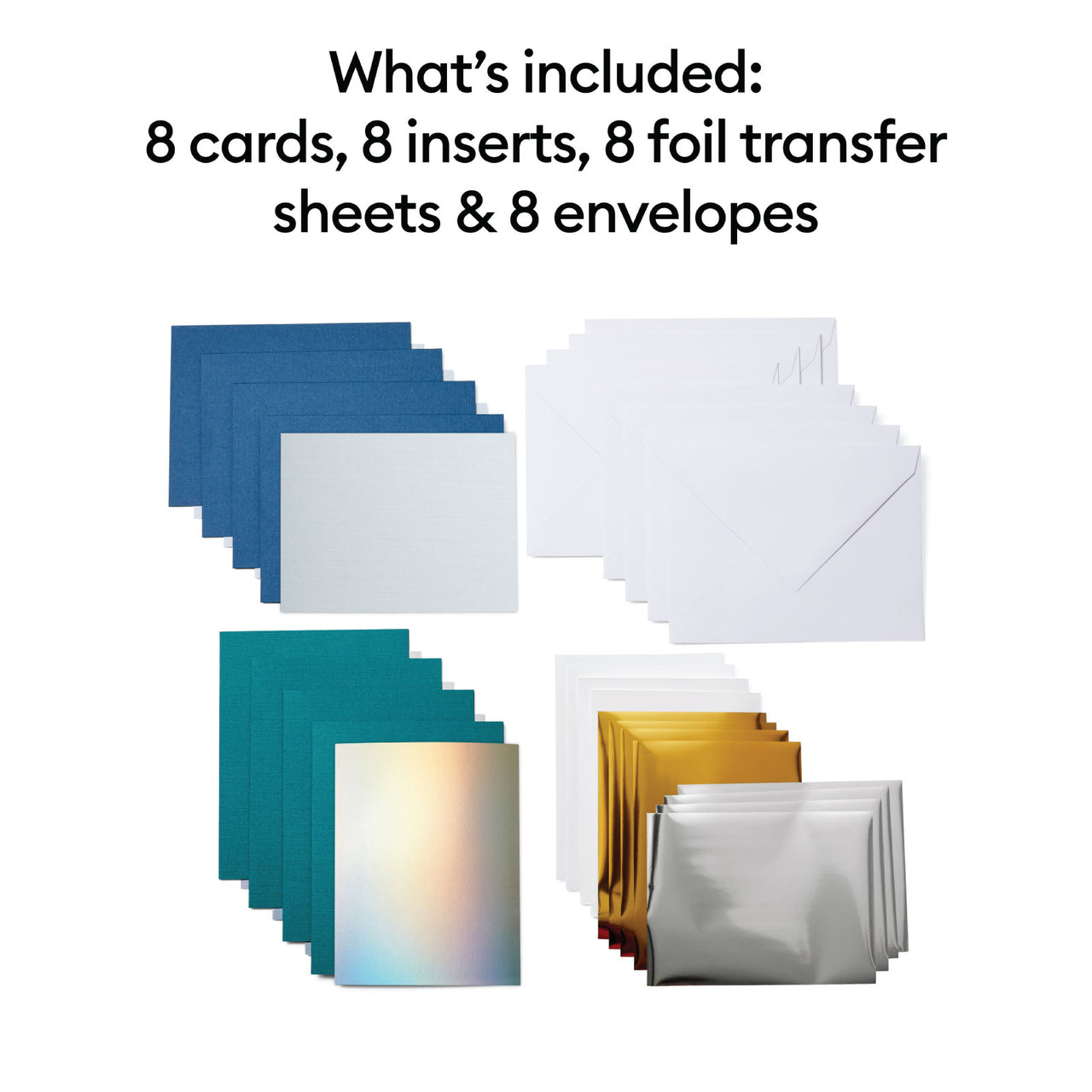 Cricut Joy Foil Transfer Insert Cards Blue Lagoon Sampler A2 | 8 Count