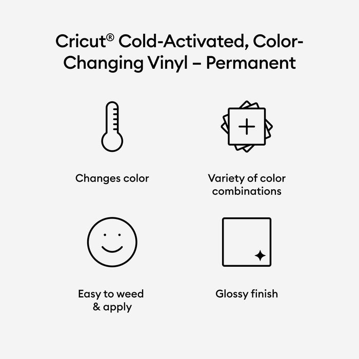 Cricut Cold-Activated, Color-Changing Vinyl - Permanent Light Blue - Turquoise