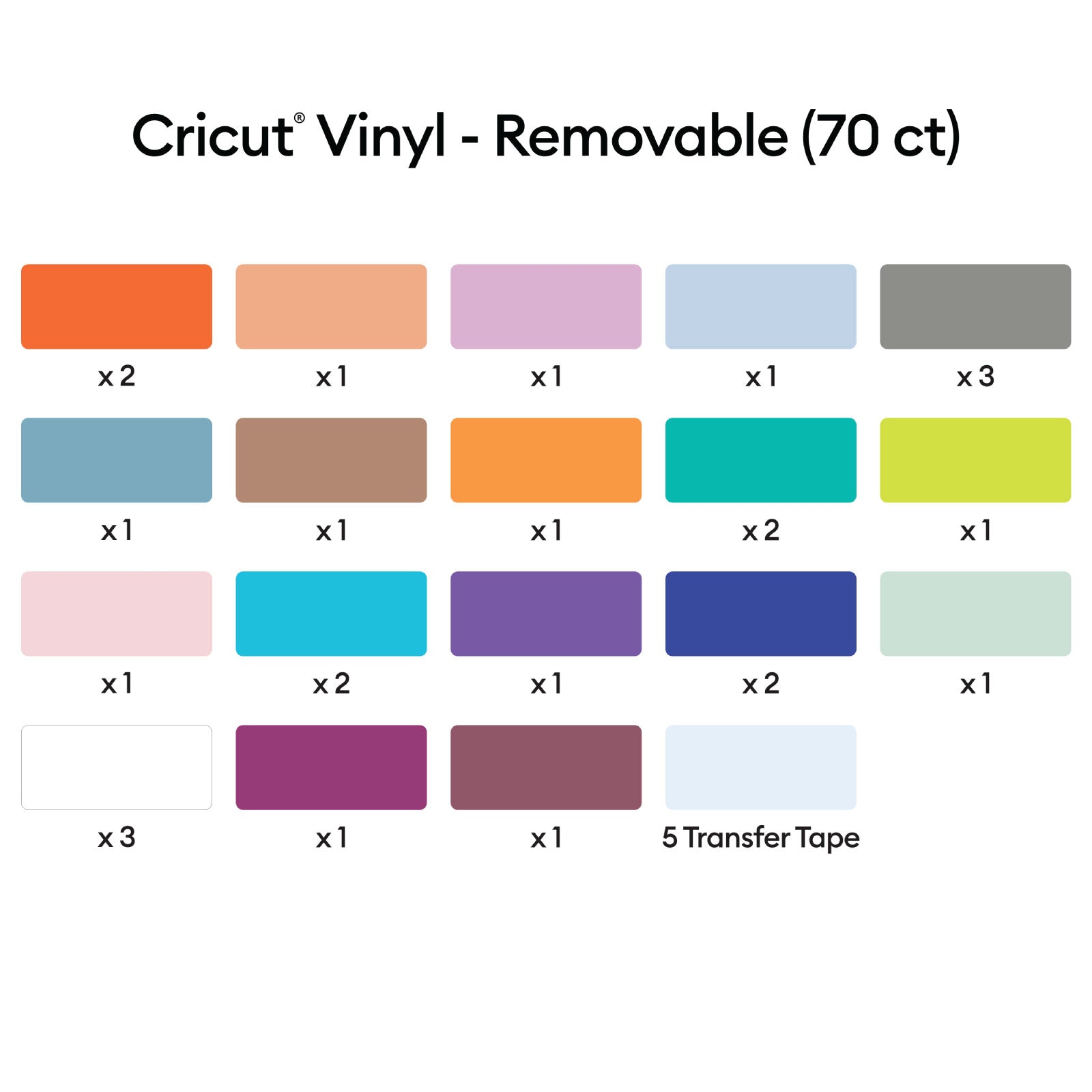 Cricut Vinyl, Ultimate Sampler - Removable 70 ct - Damaged Package
