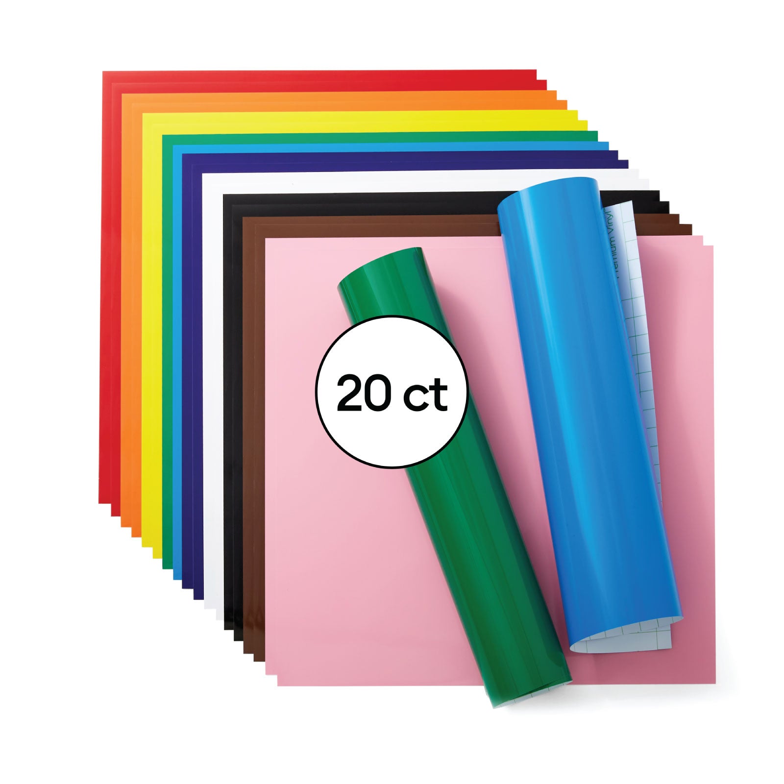 Cricut Vinyl, Rainbow Sampler - Permanent 20 ct