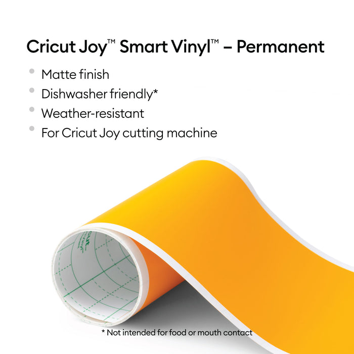 Cricut Joy Smart Vinyl - Permanent, Maize Yellow, 5.5 in x 10 ft (1)