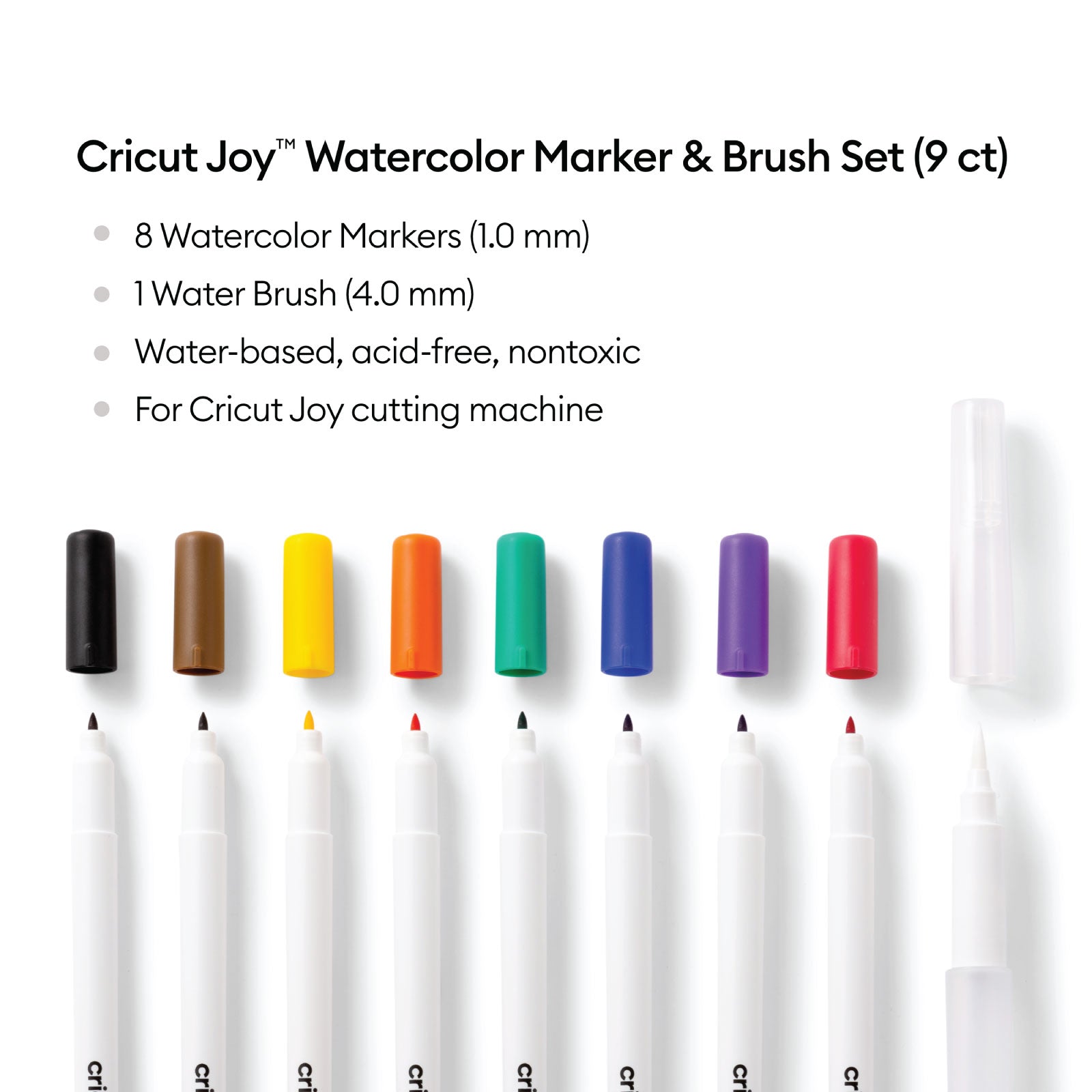Cricut Joy Glitter Rainbow Gel Pens 0.8mm and Watercolor Marker Brush Set Bundle