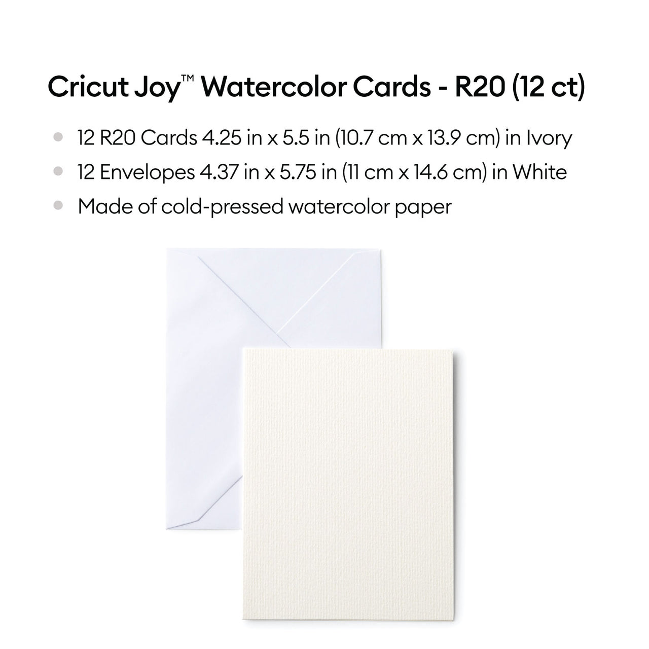 Cricut R20 Watercolor Cards with Rainbow Watercolor Markers and 2x2 Card Mat Bundle