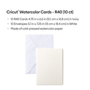 Cricut Double R40 Watercolor Cards with Cricut Peacock Gel Pen Set Bundle