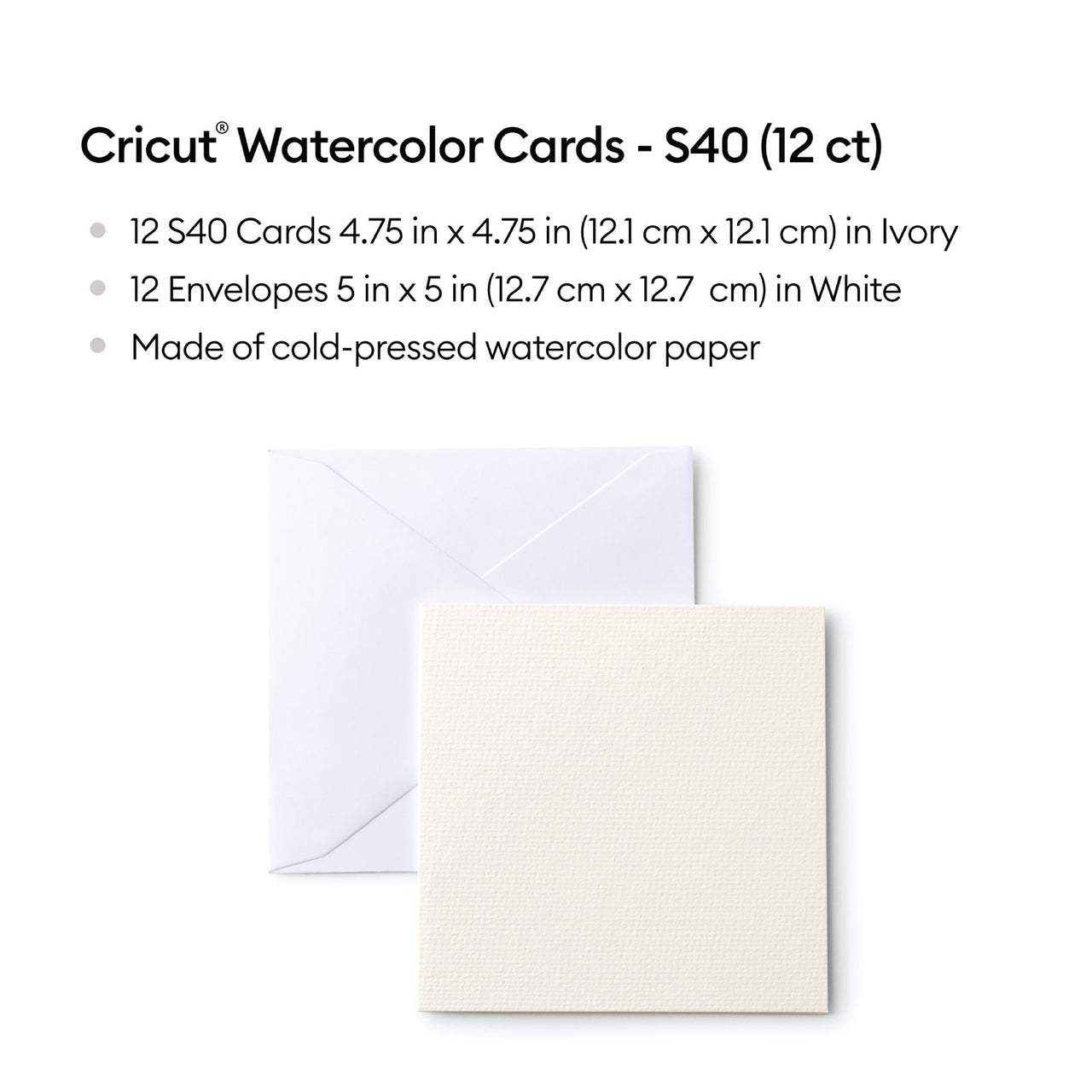 Cricut Double R40 Watercolor Cards with Rainbow Watercolor Markers and 2x2 Card Mat Bundle