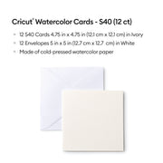 Cricut Watercolor Cards - S40 12 ct Ivory - Damaged Package