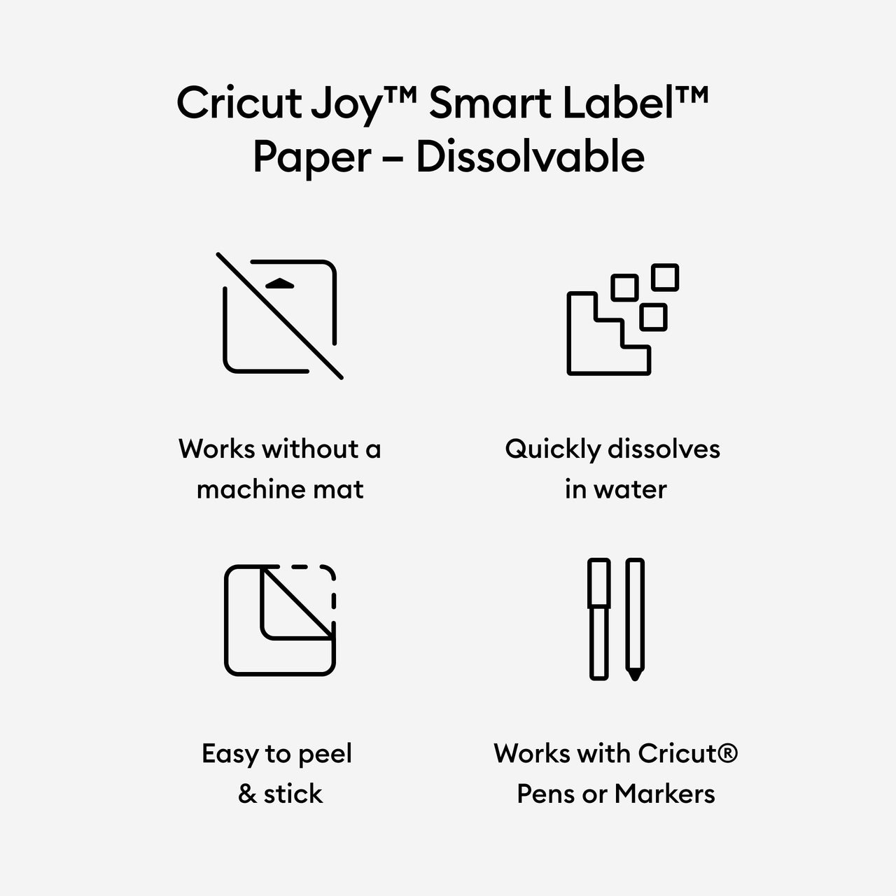 Cricut Joy Smart Label Paper - Dissolvable White