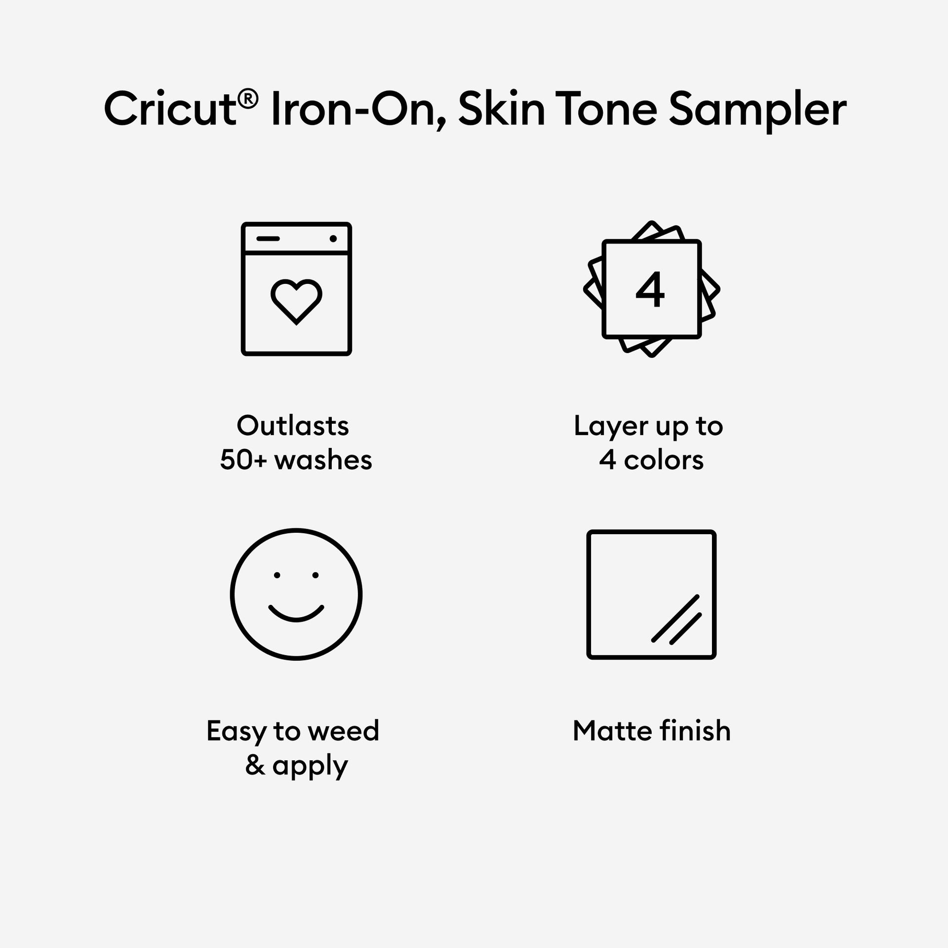 Cricut Iron-On Sampler, Skin Tone Multi