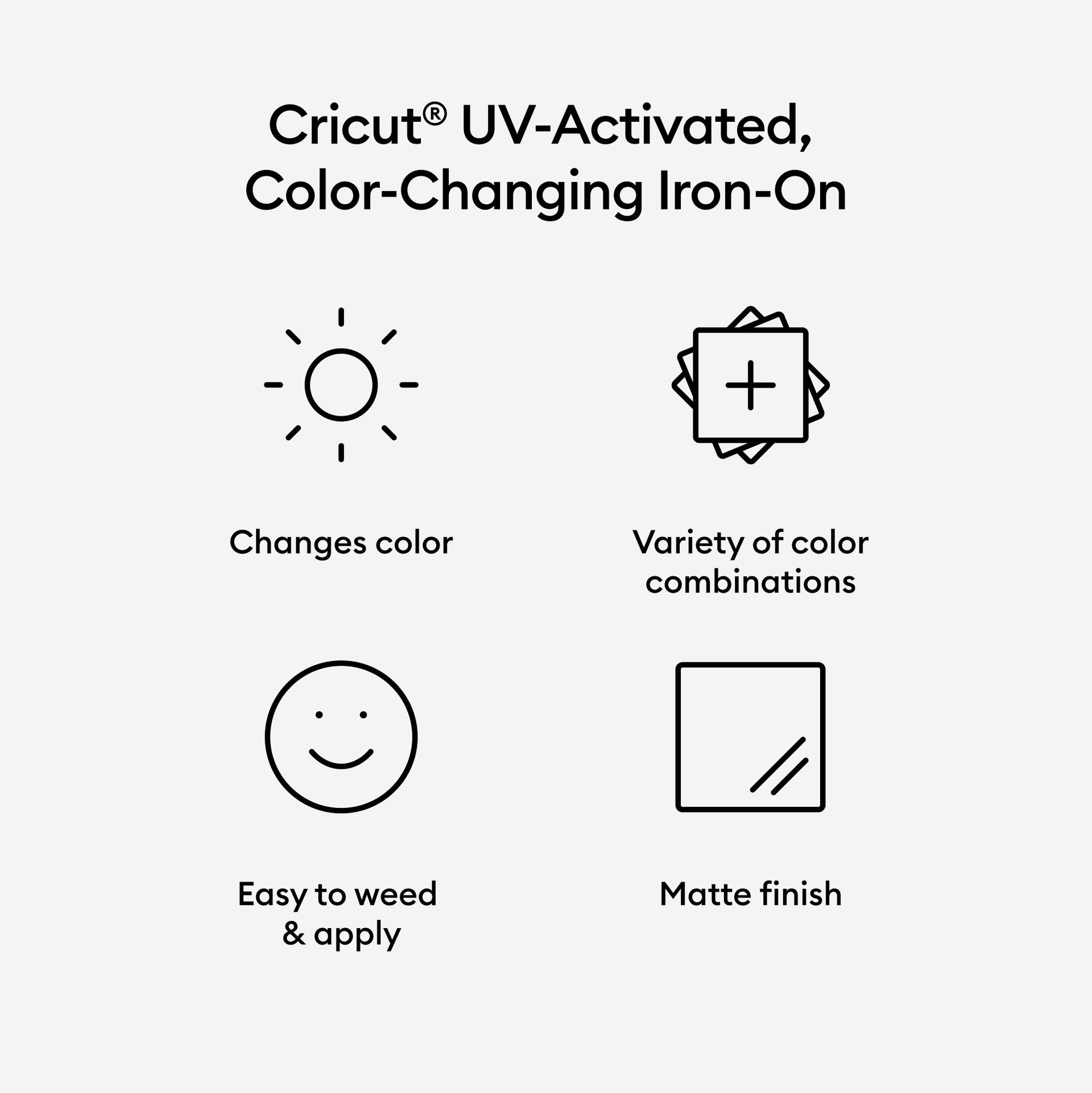 Cricut UV-Activated, Color-Changing Iron-On White - Violet