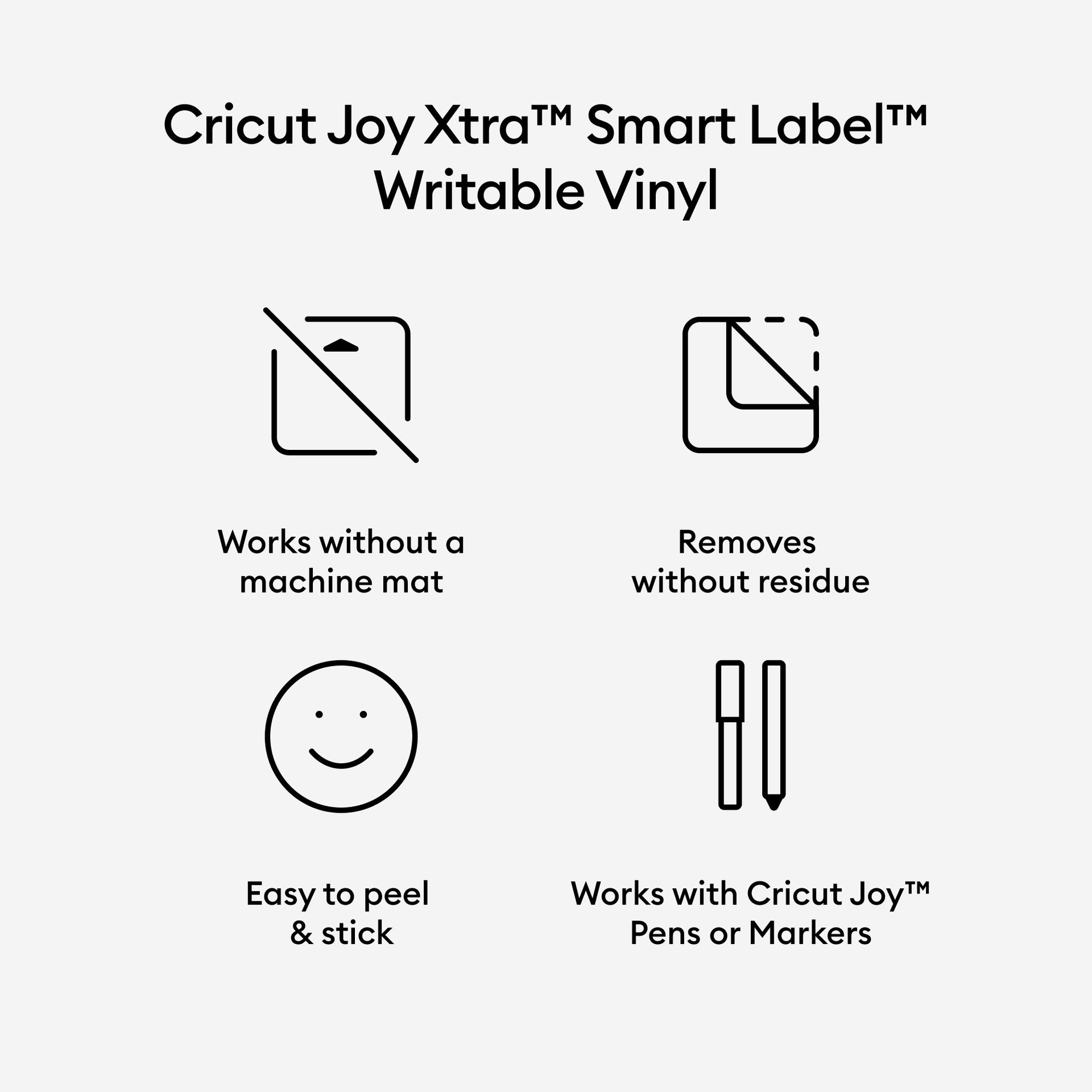 Cricut Joy Xtra Smart Removable Writable Vinyl in White Bundle