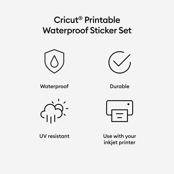 Cricut Printable Waterproof Sticker Set- White - Damaged Package