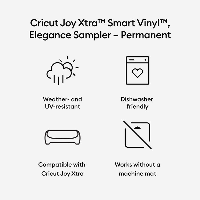 Cricut Joy Xtra Permanent Smart Vinyl Sampler- Elegance - Damaged Package