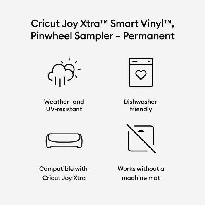 Cricut Joy Xtra Die-Cutting Machine with Smart Vinyl Sampler Packs, Transfer Tape and Tool Set Bundle