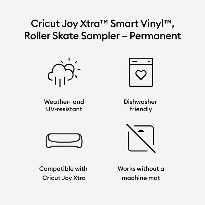 Cricut Joy Xtra Permanent Smart Vinyl Sampler- Roller Skate - Damaged Package