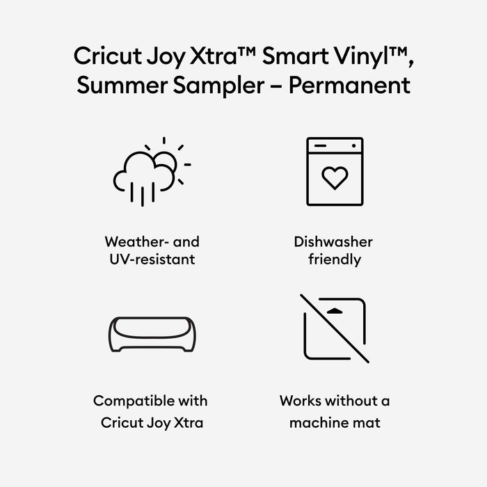 Cricut Joy Xtra Permanent Smart Vinyl - Summer Sampler 3-ct - Damaged Package