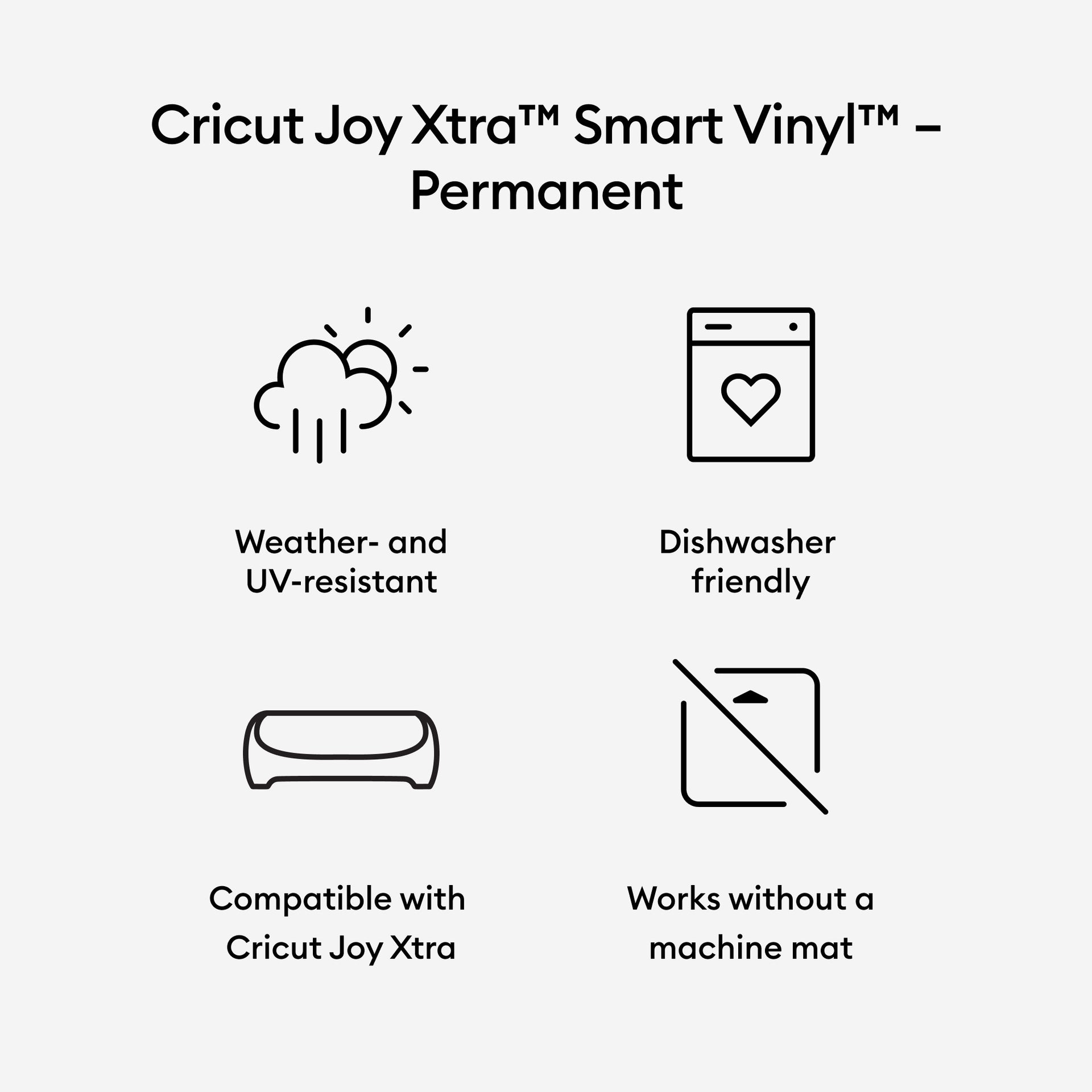 Cricut Joy Xtra Permanent Smart Vinyl- Black