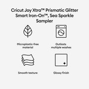 Cricut Joy Xtra Prismatic Glitter Smart Iron-On Sampler - Sea Sparkle