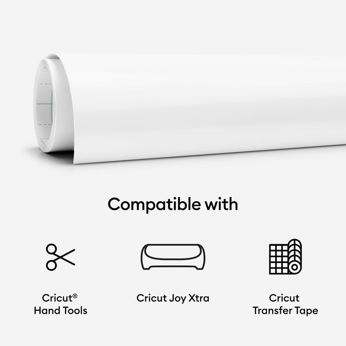 Cricut Joy Xtra Permanent Smart Vinyl, 9.5 in x 20 ft, Matte White