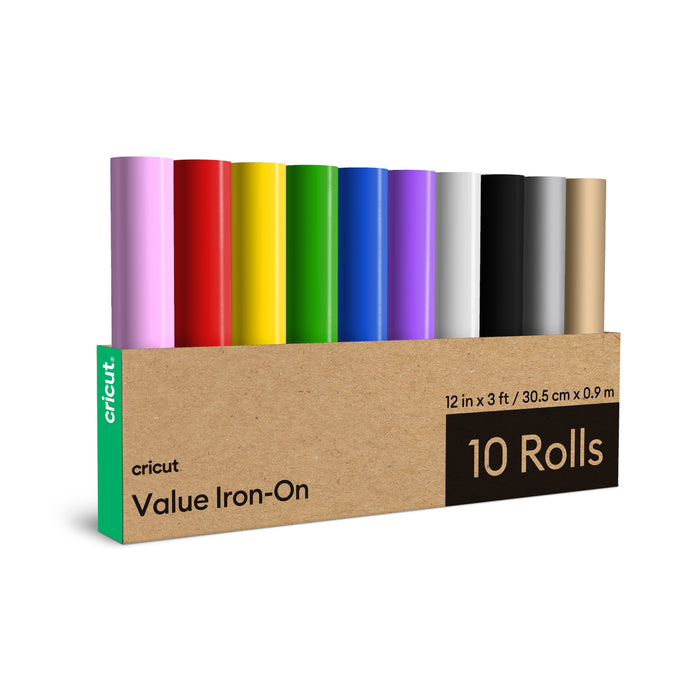 Cricut Value Iron-On, Rainbow Sampler - 12 in x 3 ft 10 ct