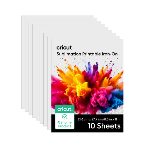 Cricut Sublimation Printable Iron-On Sheets - 8.5 in x 11 in 10 ct