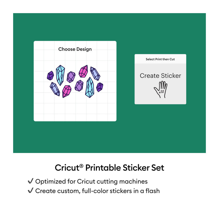 Cricut Printable Waterproof Sticker Set - 8.5 in x 11 in 20 ct , Transparent