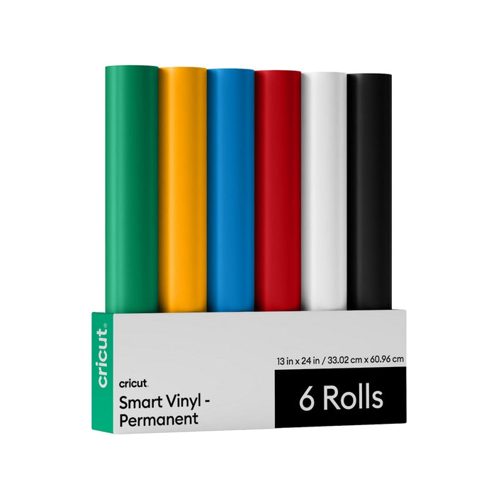Cricut Smart Vinyl Matless Permanent Vinyl, Variety Sampler - 13 in x 24 in (6 ct), Assorted